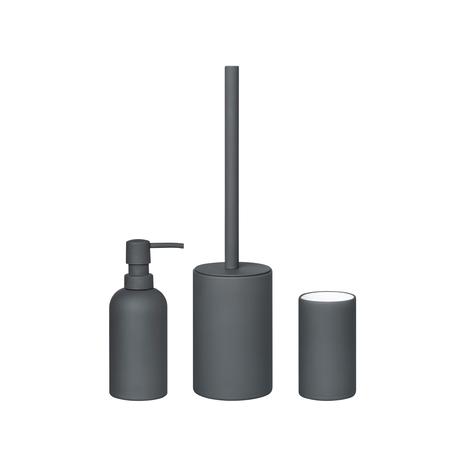 Set of 3 Bathroom Accessories, Black