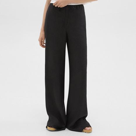 Black Full Length Hemp Trousers