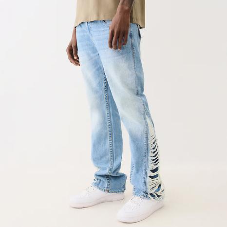 Light Blue Joey Destroyed Slit Flare Jean