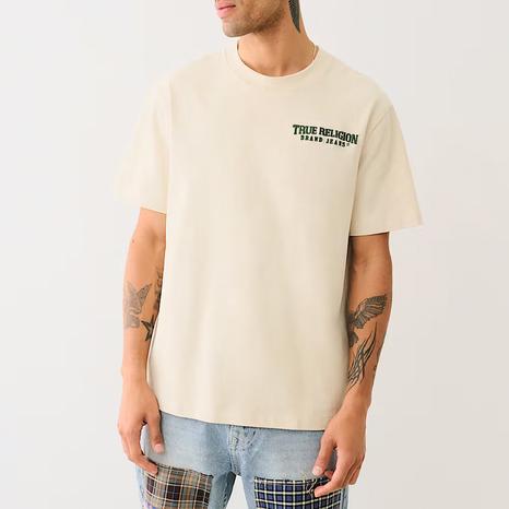 Cream Short Sleeve Multi Embroided T-Shirt