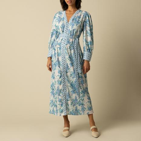 Aaliyah Blue Cotton Dress