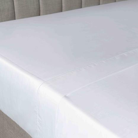 Belledorm Egyptian Cotton 400 Thread Count Flat Sheet,Single White