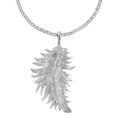 Silver Large Feather Pendant