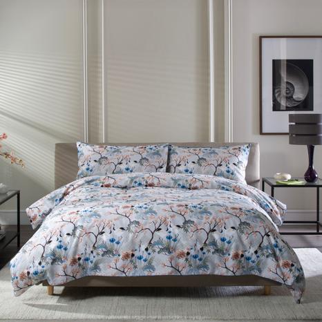 Japanese Kyoto 100% Cotton Duvet Cover Set with Piped Edging SuperKing