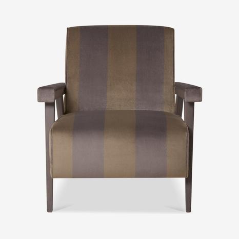 Reed Accent Chair in Corso Stripe Muschio & Grey Oak