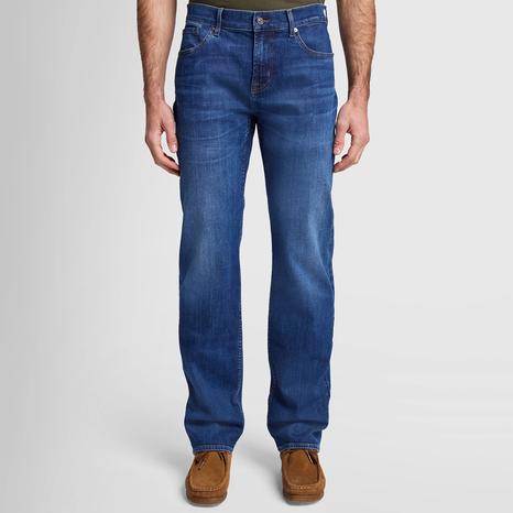 Blue Standard Straight Stretch Jeans