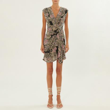 Multi Rolina Printed Ruched Mini Dress