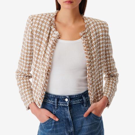 Tan/Ivory Giovana Woven Jacket