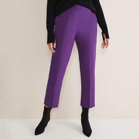 Purple Julianna Slim Crop Trousers