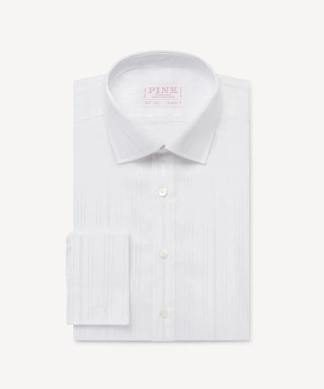Thomas Pink Classic Fit Satin Textured Stripe Shirt for Men