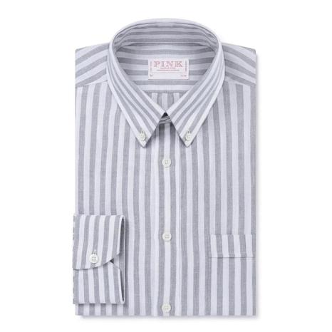Thomas Pink Slim Fit Oxford Stripe Shirt - Smart Casual Elegance