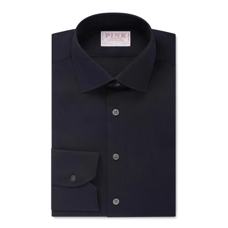 Thomas Pink Slim Fit Formal Piquet Stripe Shirt for Men