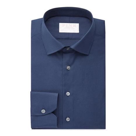 Thomas Pink Slim Fit Formal Shirt - Elegant Solid Design for Work and Evening Wear