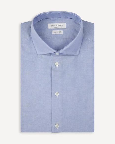 Richard James Tailored Fit Oxford Shirt in Sky Blue - Stylish & Modern