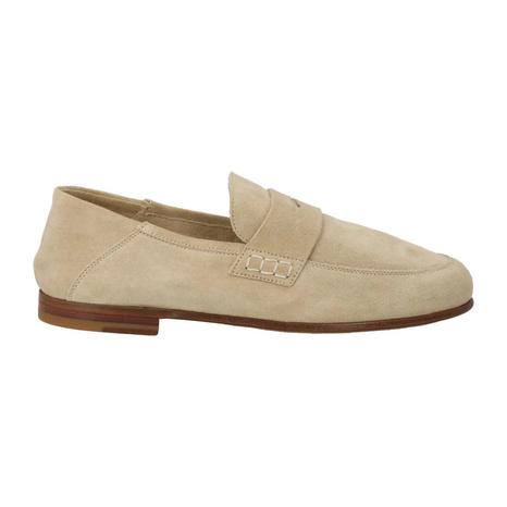 HARRY'S OF LONDON Lady Edward Suede Moccasin Shoes in Sand Beige