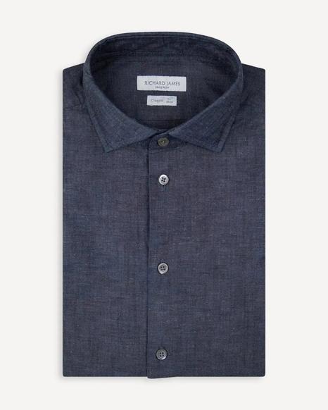 Richard James Grey Denim Tailored Fit Shirt - Stylish and Modern Design