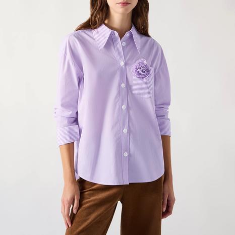 Lilac Pip Floral Appliqué Shirt