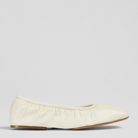 Cream Tayla Folded Ballerina Flats