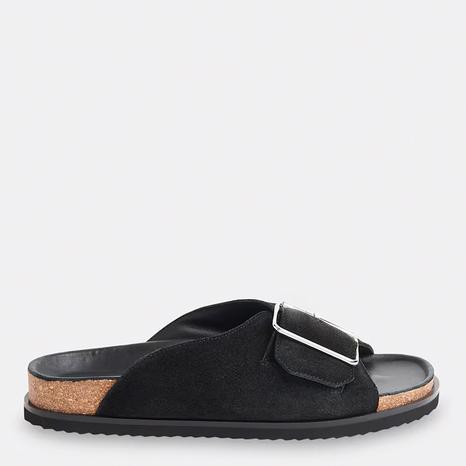 Black Ellery Buckle Sliders