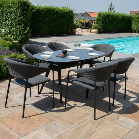 Pebble 6 Seat Oval Dining Set with free winter cover