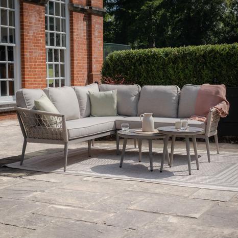 Monaco Small Corner Sofa Set - Cool Linen