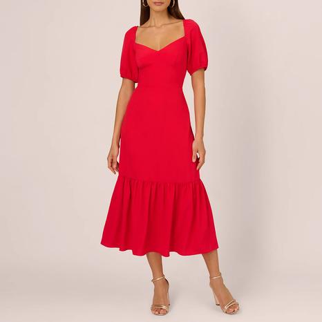 Scarlet Red Midi Dress