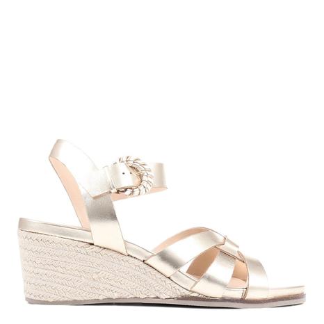 Women's Gold Loriana Woven Wedge Espadrilles