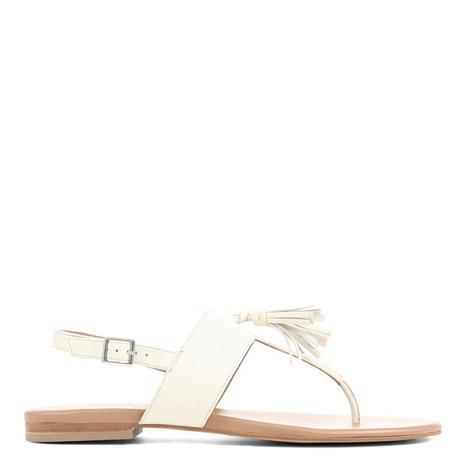 Women's Cream Lizabeth Thong Flat Sandals