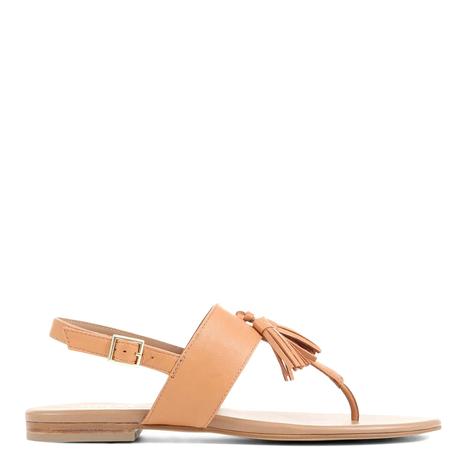 Women's Tan Lizabeth Thong Flat Sandals