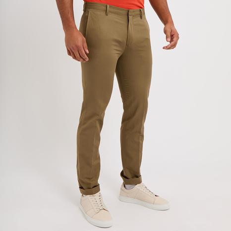 Khaki Cotton Blend Trousers