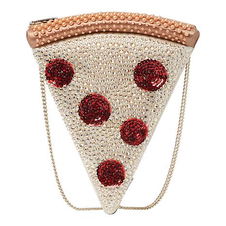 Gold Crystal 3D Pizza Slice Crossbody
