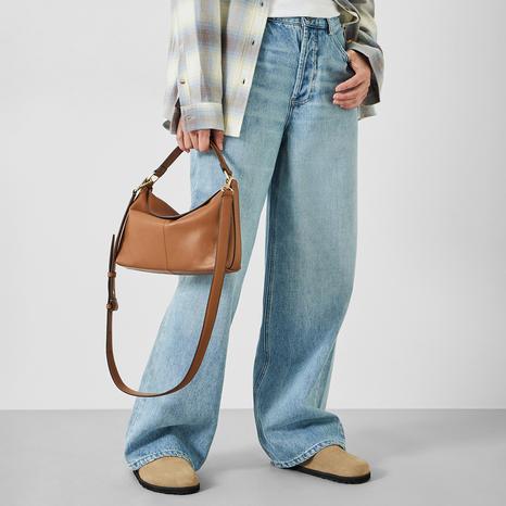 Tan Stevie Magdot Leather Crossbody