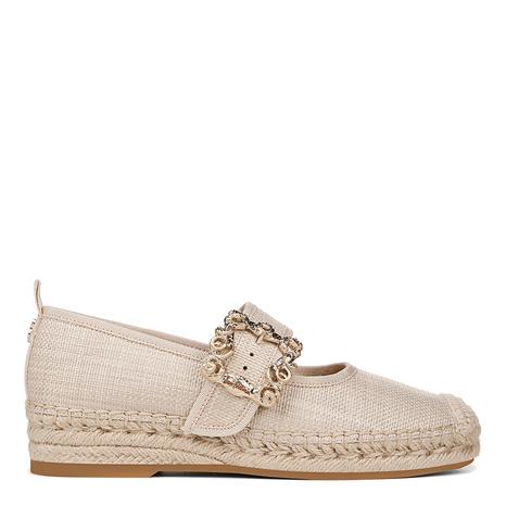 Women's Natural Maddy Woven Embellished Flat Shoes