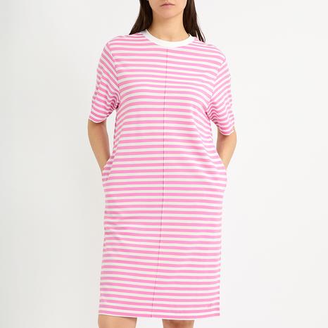 Pink Stripe Jersey Shift Dress
