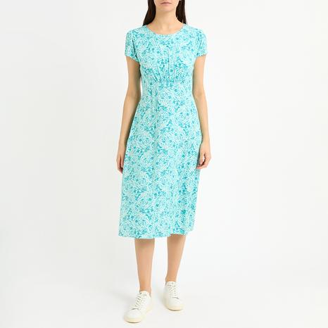 Blue Jersey Midi Dress