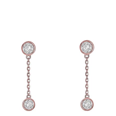 18K Rose Gold Chain Drop Earirngs