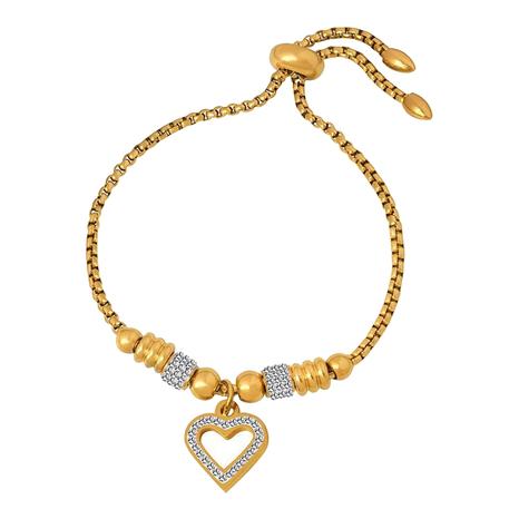 18K Gold Heart Adjustable Bracelet