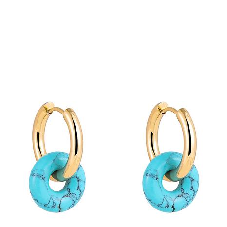 18K Gold Turquoise Drop Earrings