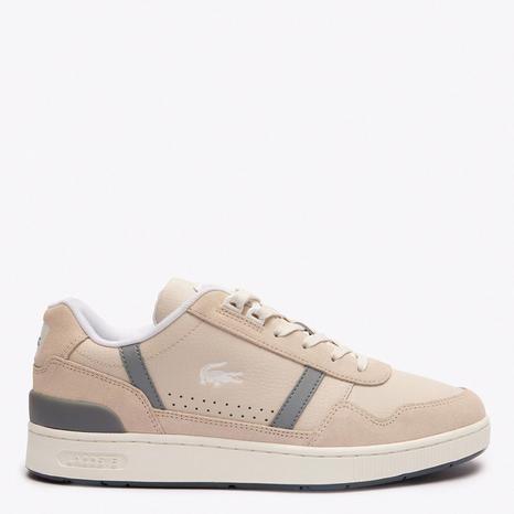 Men's Beige T-Clip Leather Trainers