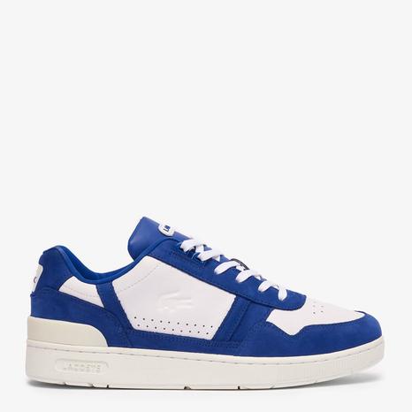 Men's White/Blue T-Clip Leather Trainers