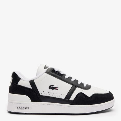 Men's White/Black T-Clip Leather Trainers