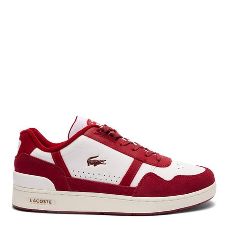Men's White/Red T-Clip Leather Trainers
