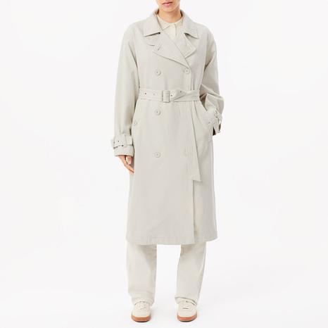Grey Oversized Denim Trench Coat