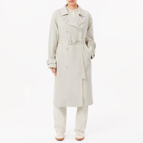 Grey Oversized Denim Trench Coat