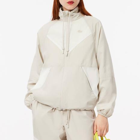 Beige Relaxed Fit Track Jacket