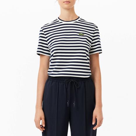 Navy/ White Stripe Cotton T-Shirt
