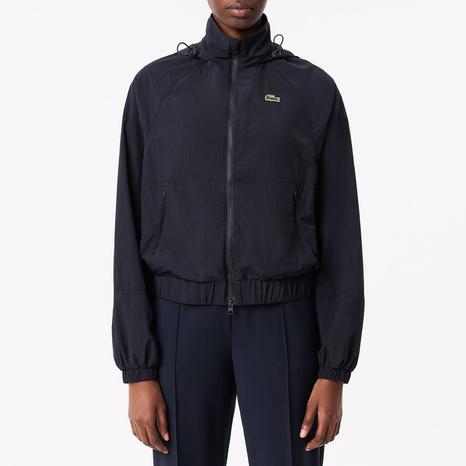 Navy Hooded Nylon Sports Jacket