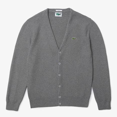 Grey V-Neck Cardigan