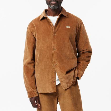 Camel Corduroy Buttoned Shacket