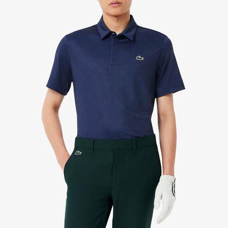 Navy Geometric Polo Shirt